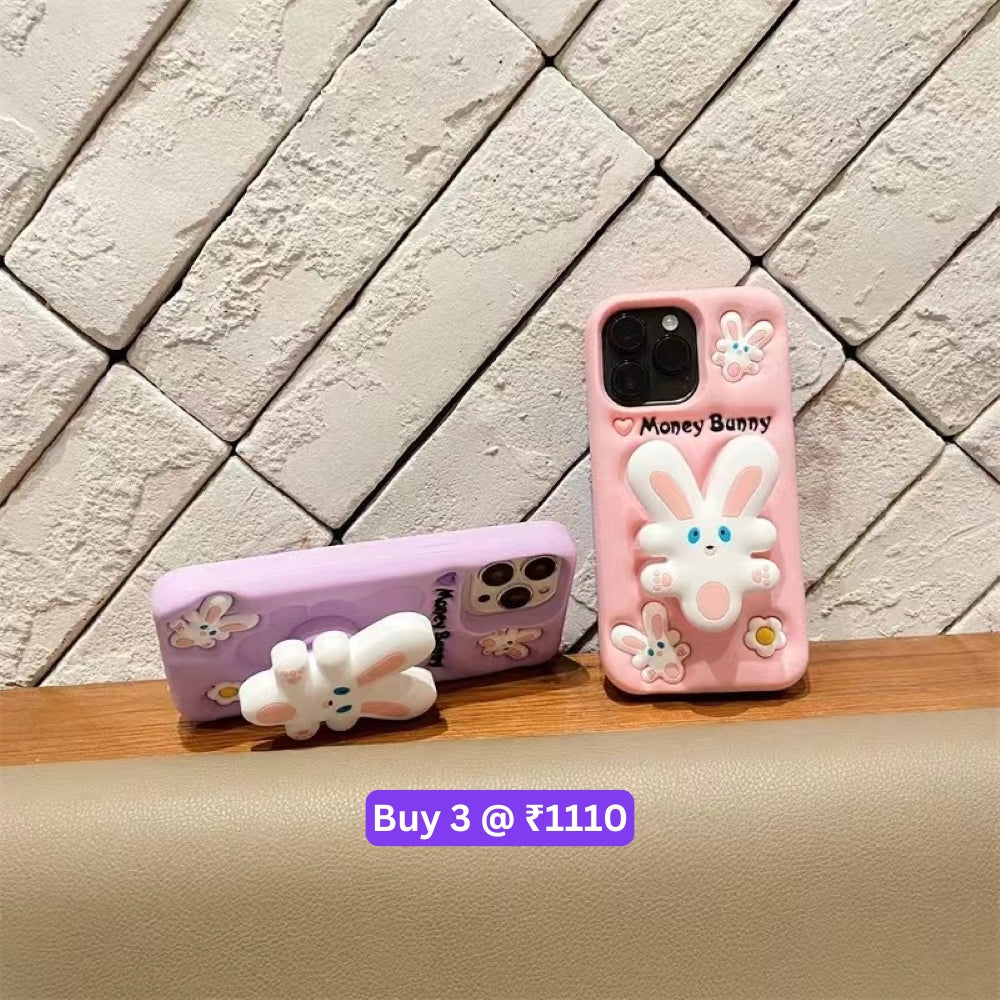 Money Bunny Pop Stand TPU (Soft) Silicone Phone Case - iPhone 14 Pro Max
