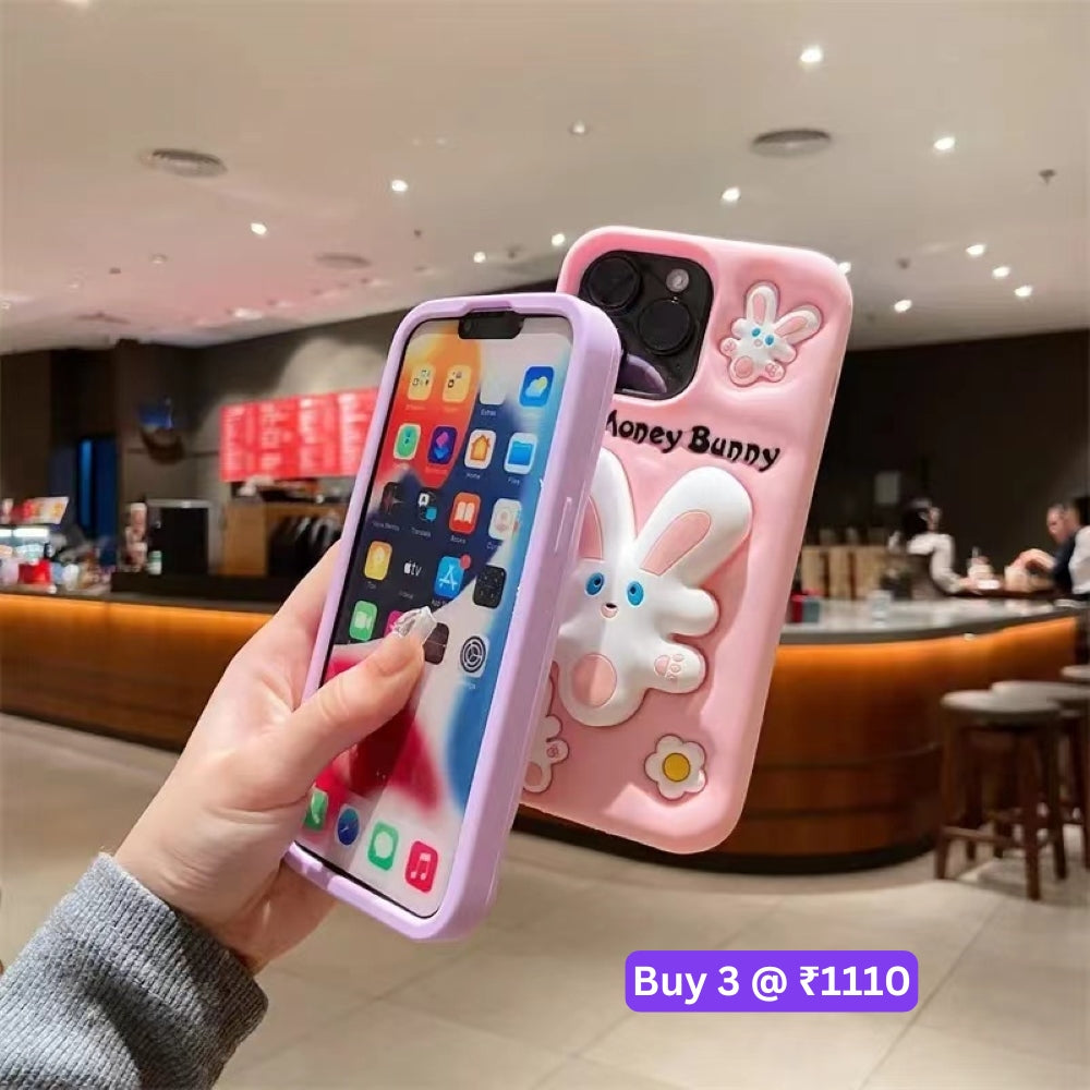 Money Bunny Pop Stand TPU (Soft) Silicone Phone Case - iPhone 14 Pro Max