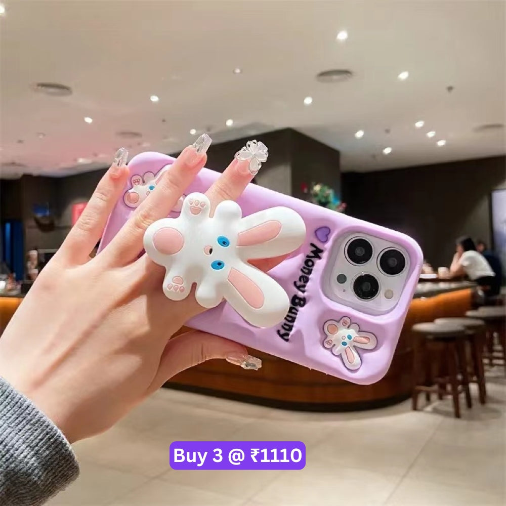 Money Bunny Pop Stand TPU (Soft) Silicone Phone Case - iPhone 14 Pro Max