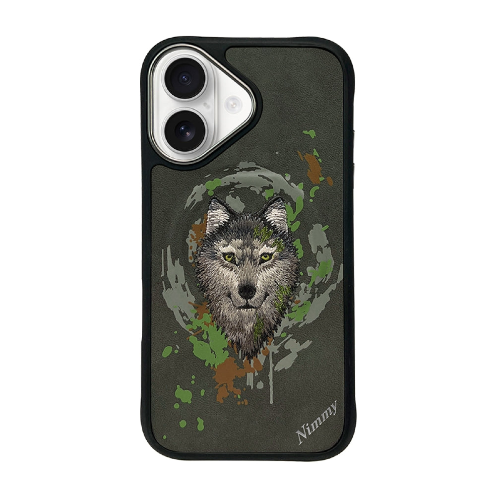 Nimmy 3D Embroided Tiger | Wolf Leather PC (Hard) Phone Case - iPhone 16 Pro Max