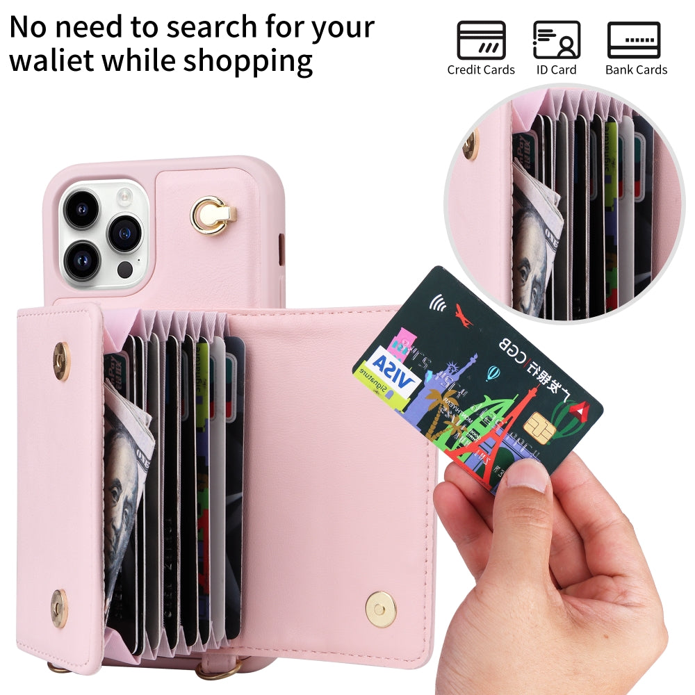 Phone Protective PU Leather Wallet Purse Case with Card Holder - iPhone 12 Pro Max