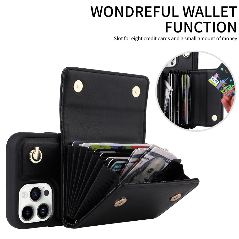 Phone Protective PU Leather Wallet Purse Case with Card Holder - iPhone 12 Pro Max