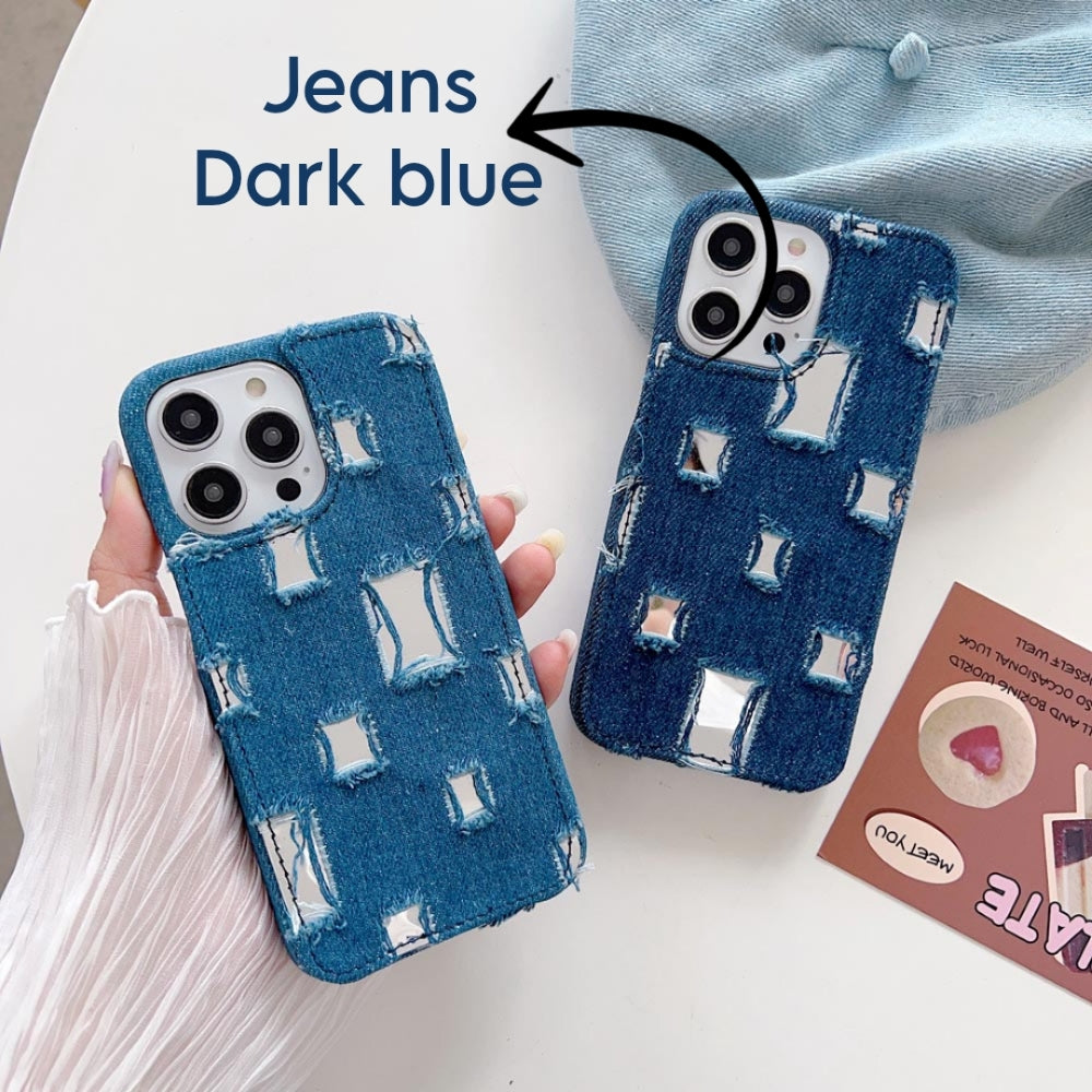 Distressed Denim Fashion Jeans Case - iPhone 12 Pro Max