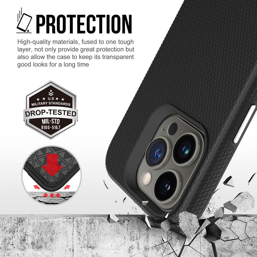 Shockproof Rugged Metal Button TPU (Soft) | PC (Hard) Phone Case - iPhone 15 Pro