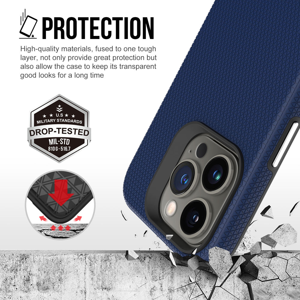 Shockproof Rugged Metal Button TPU (Soft) | PC (Hard) Phone Case - iPhone 13