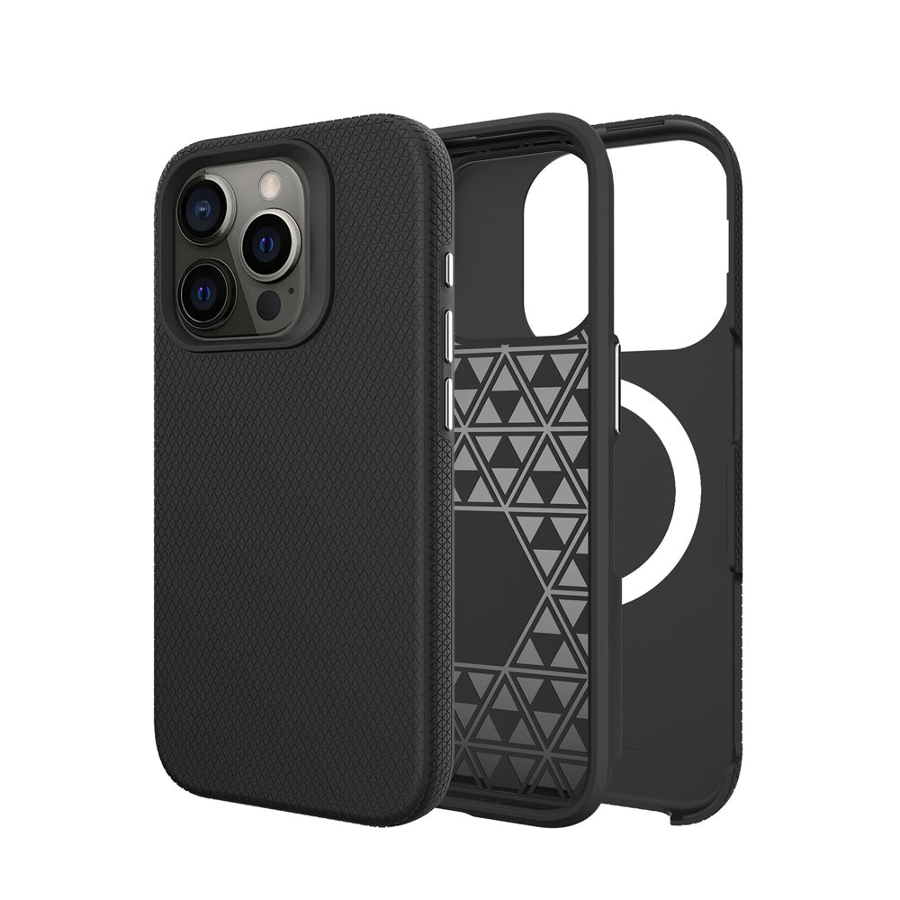 Shockproof Rugged Metal Button TPU (Soft) | PC (Hard) Phone Case - iPhone 15 Pro