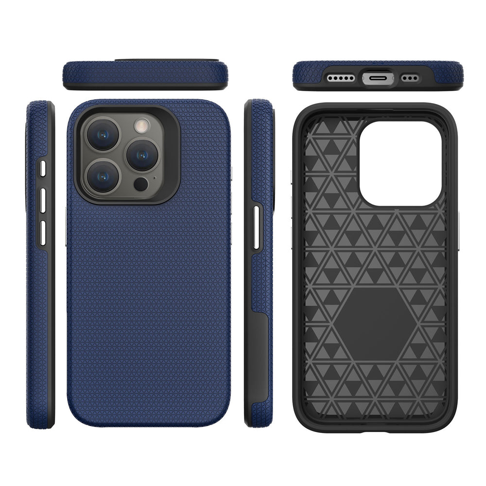 Shockproof Rugged Metal Button TPU (Soft) | PC (Hard) Phone Case - iPhone 13 Pro