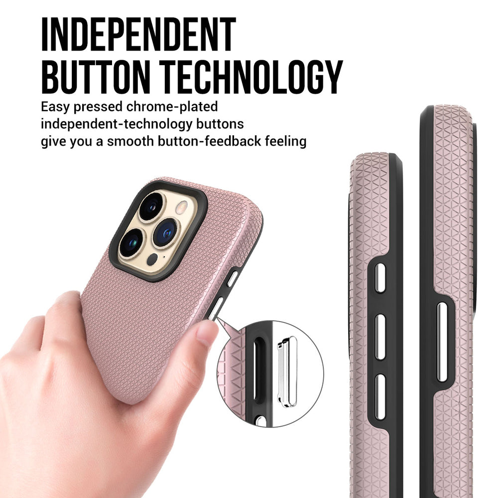 Shockproof Rugged Metal Button TPU (Soft) | PC (Hard) Phone Case - iPhone 13