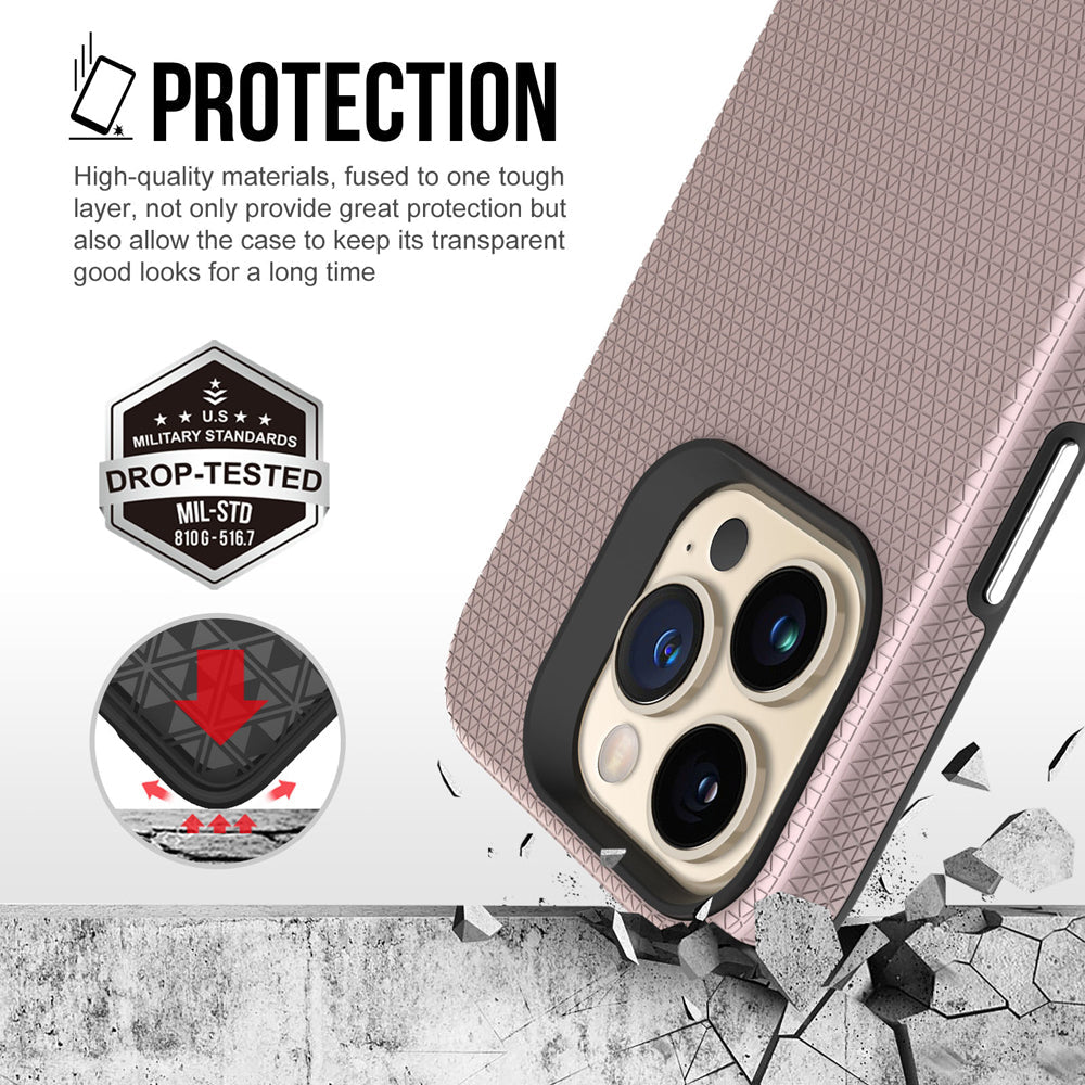 Shockproof Rugged Metal Button TPU (Soft) | PC (Hard) Phone Case - iPhone 15 Pro