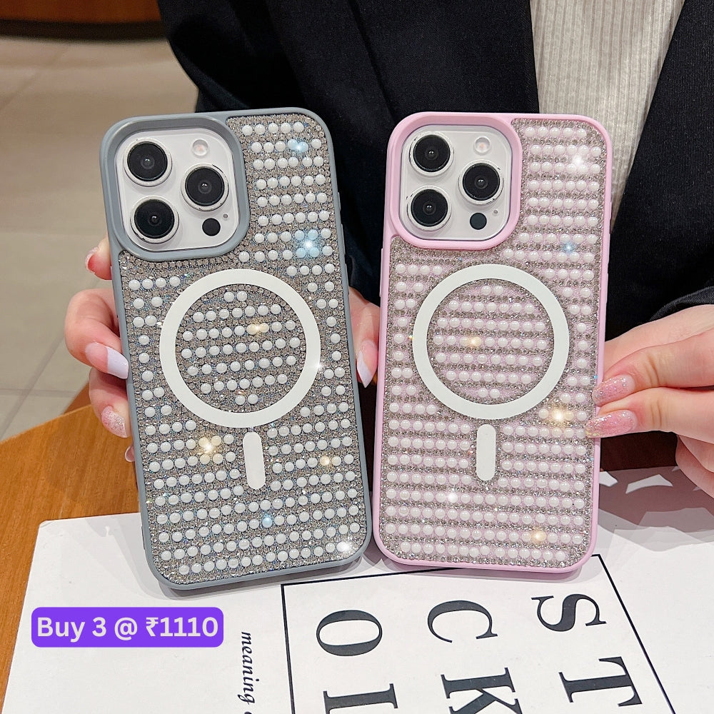 Shining Star and Pearl Diamond Magsafe Phone Case - iPhone 14 Pro