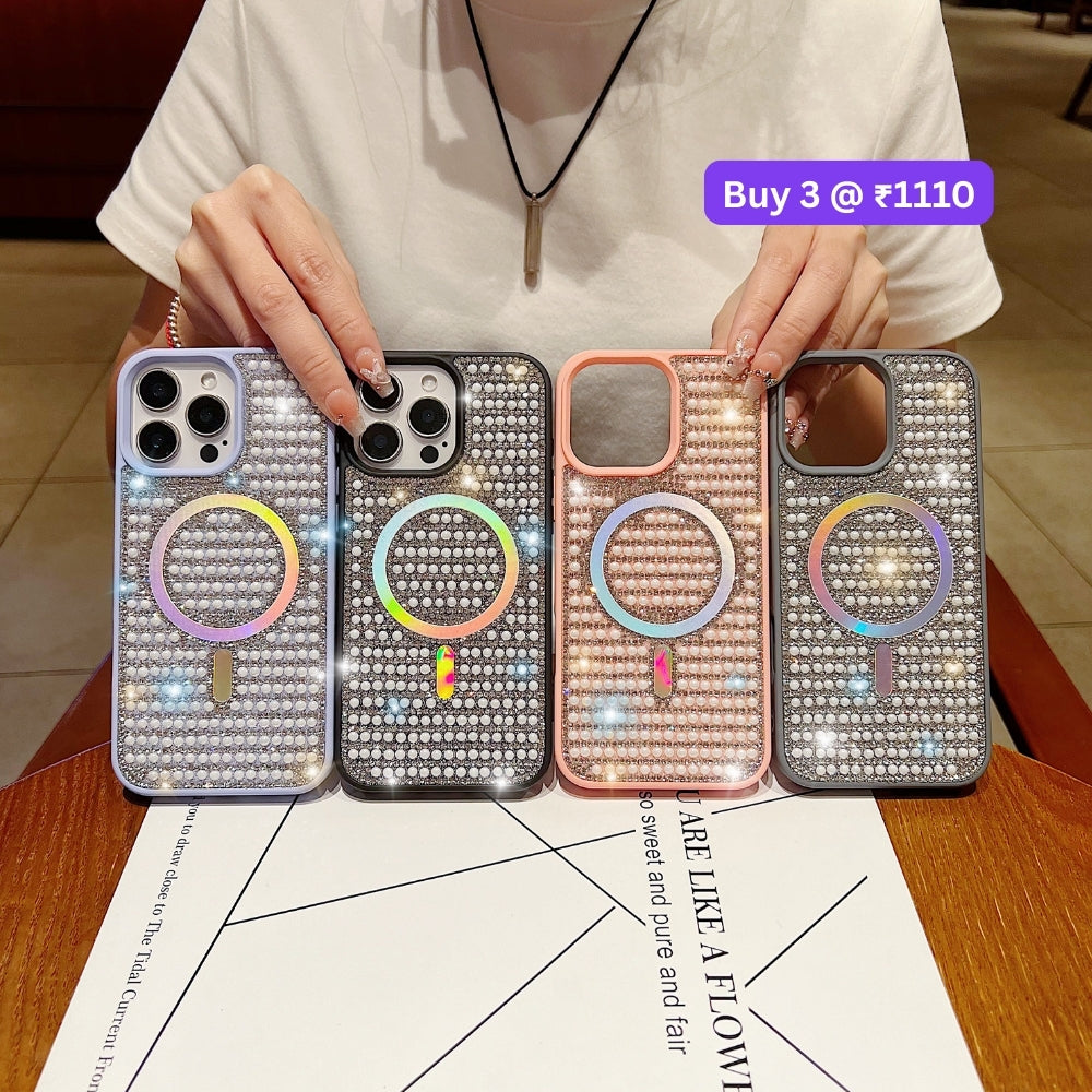 Shining Star and Pearl Diamond Magsafe Phone Case - iPhone 15 Pro Max