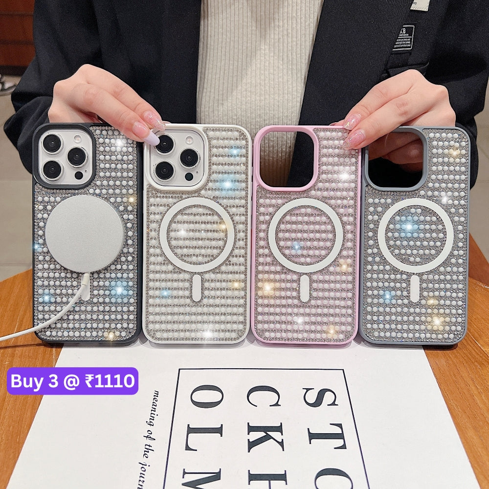 Shining Star and Pearl Diamond Magsafe Phone Case - iPhone 14 Pro