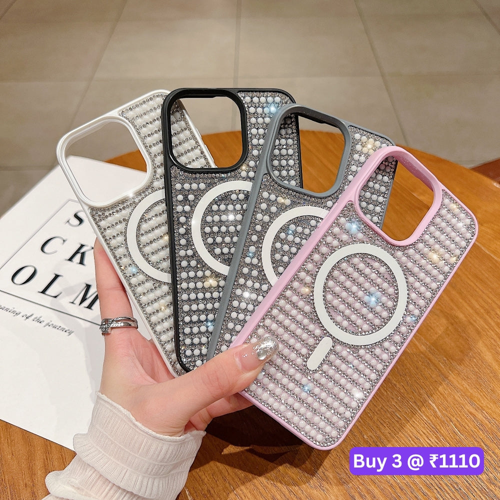 Shining Star and Pearl Diamond Magsafe Phone Case - iPhone 14 Pro