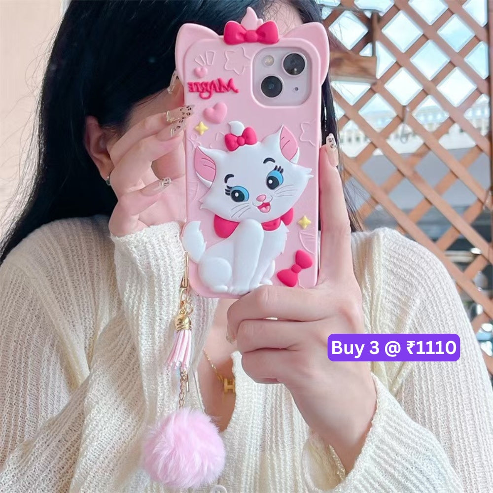 Silicone 3D Meow Chic TPU (Soft) Phone Case - iPhone 15 Pro Max