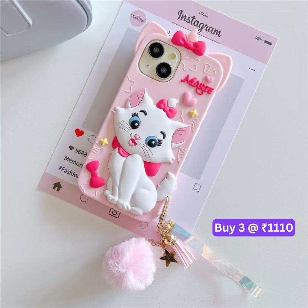 Silicone 3D Meow Chic TPU (Soft) Phone Case - iPhone 15 Pro Max