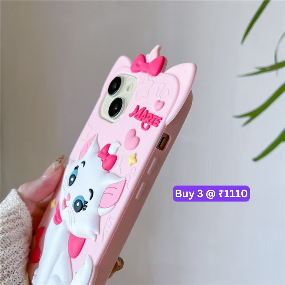 Silicone 3D Meow Chic TPU (Soft) Phone Case - iPhone 15 Pro Max