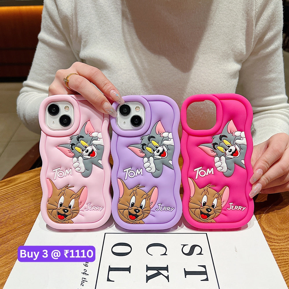 Silicone Soft 3D Cartoon Wavy Edge Phone Case - iPhone X
