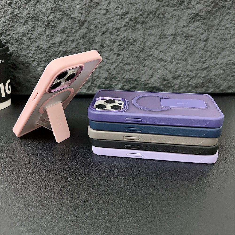 Shockproof Kickstand Magnetic Wireless Charge Phone Case - iPhone 14