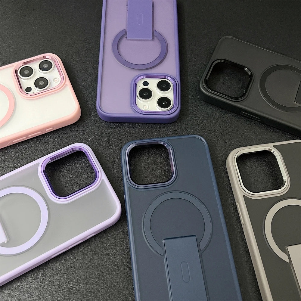 Shockproof Kickstand Magnetic Wireless Charge Phone Case - iPhone 13