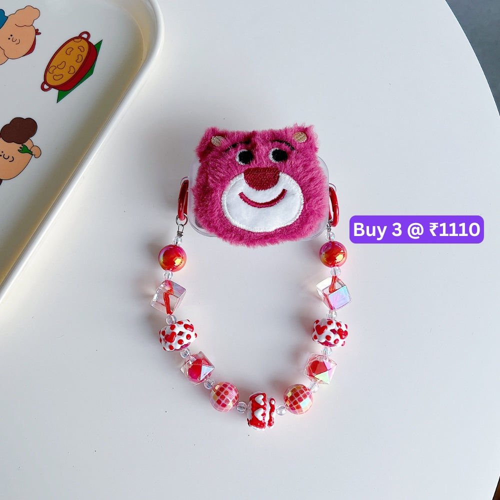 Soft Toy Flip Mirror Universal Stand with Crystal Bracelet