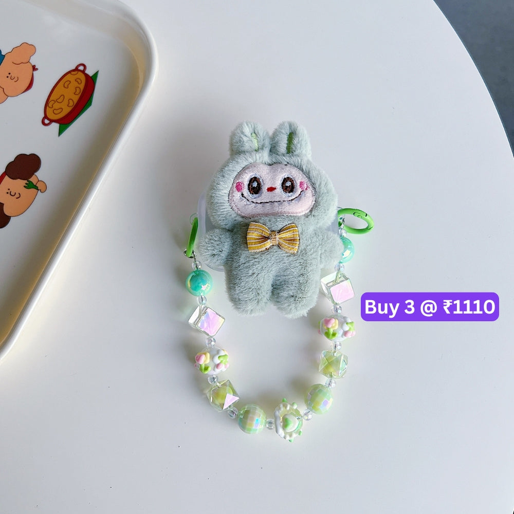 Soft Toy Flip Mirror Universal Stand with Crystal Bracelet