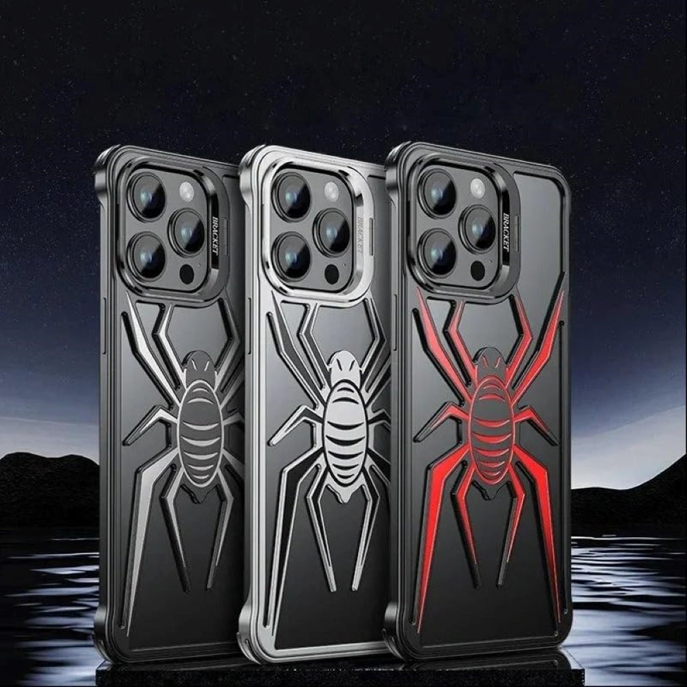 Spider Design Smart Kickstand Bumper Phone Case - iPhone 15 Plus