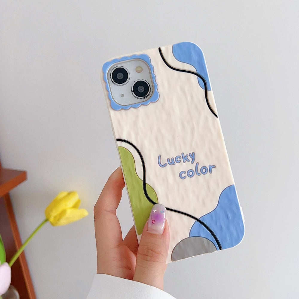 Stitching Art Geometry Pattern Soft Silicone Phone Case - iPhone 15