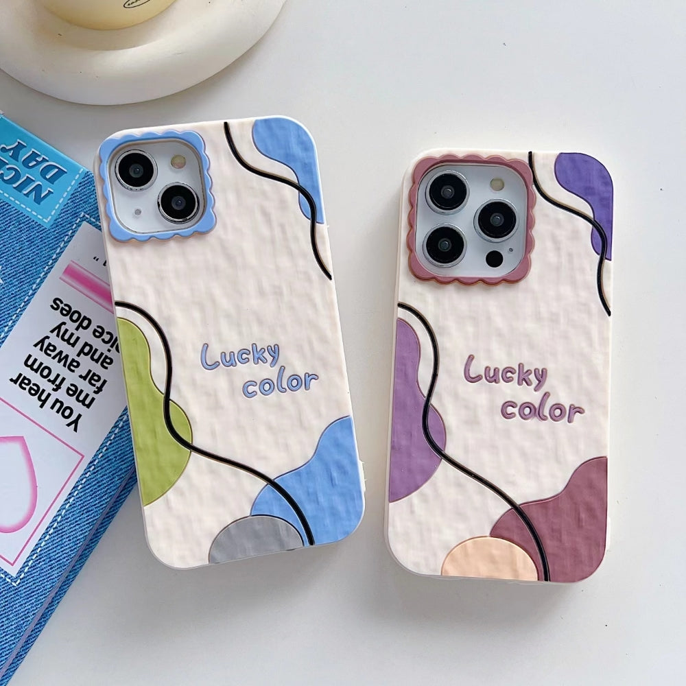 Stitching Art Geometry Pattern Soft Silicone Phone Case - iPhone 15