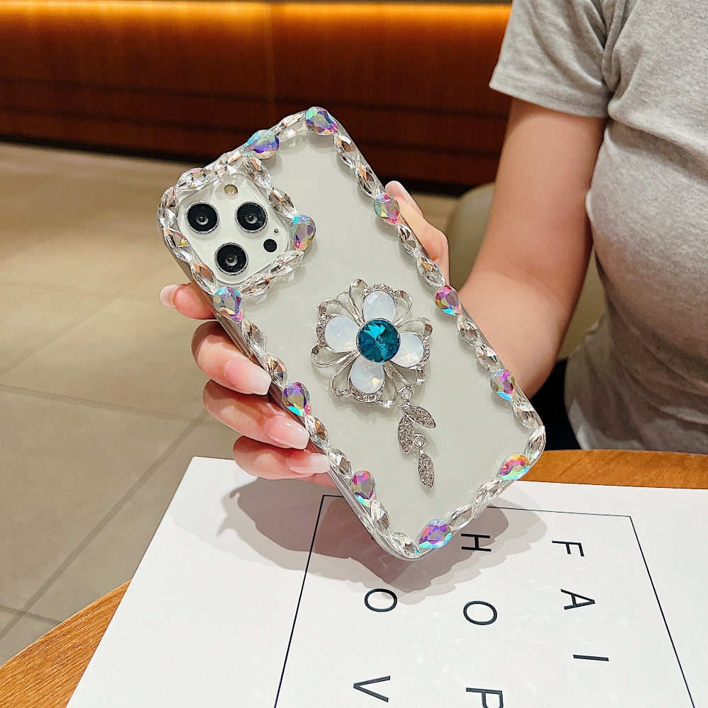 Sunflower Diamond Border Transparent Phone Case - Samsung S23FE