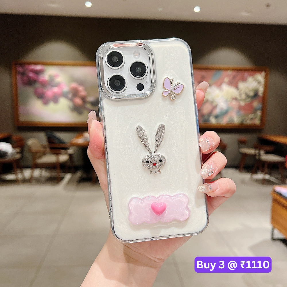 Tiny Bear | Flower | Heart | Mirror Shockproof TPU (Soft) Phone Case - iPhone 14 Pro Max