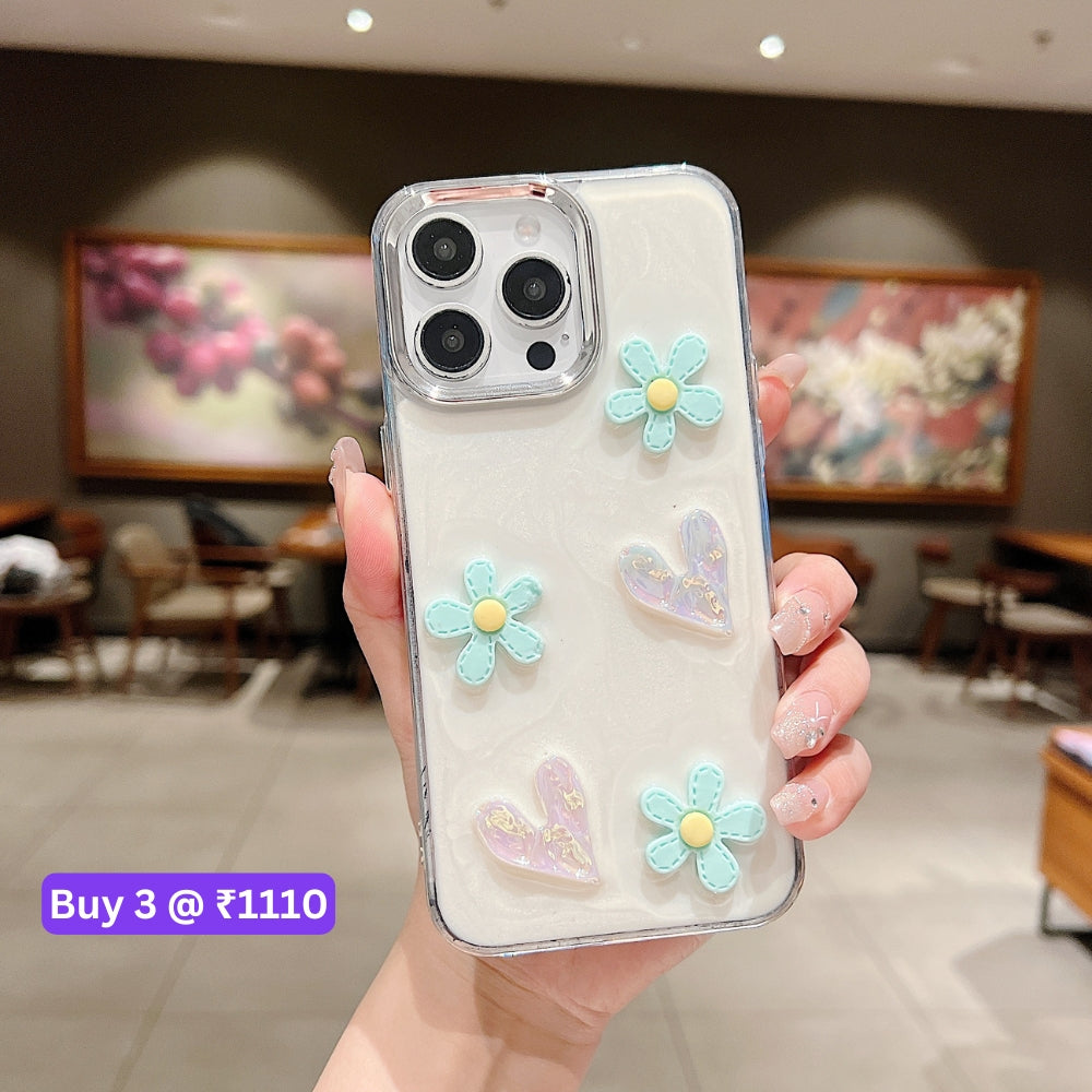 Tiny Bear | Flower | Heart | Mirror Shockproof TPU (Soft) Phone Case - Realme 12 Pro