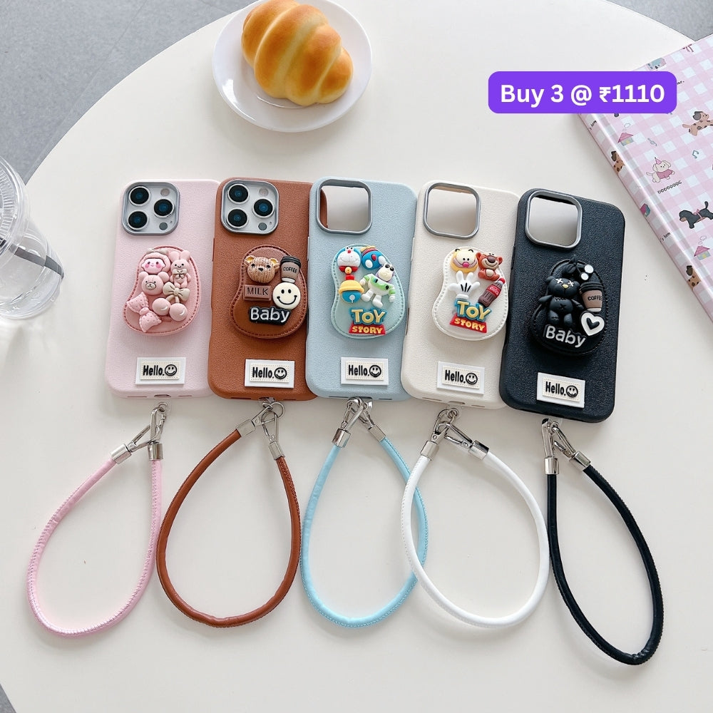 Toy Story Holder PU Leather Phone Case | Mobile Cover with Bracelet - Oppo A56 (5G)