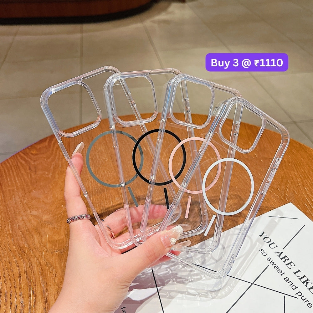Transparent Flock Lining Magsafe Phone Case - iPhone 16