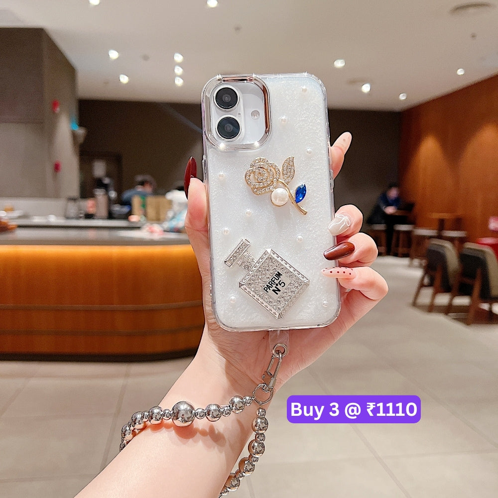 Transparent Rubber Gel TPU (Soft) Phone Case with Bracelet - iPhone 15