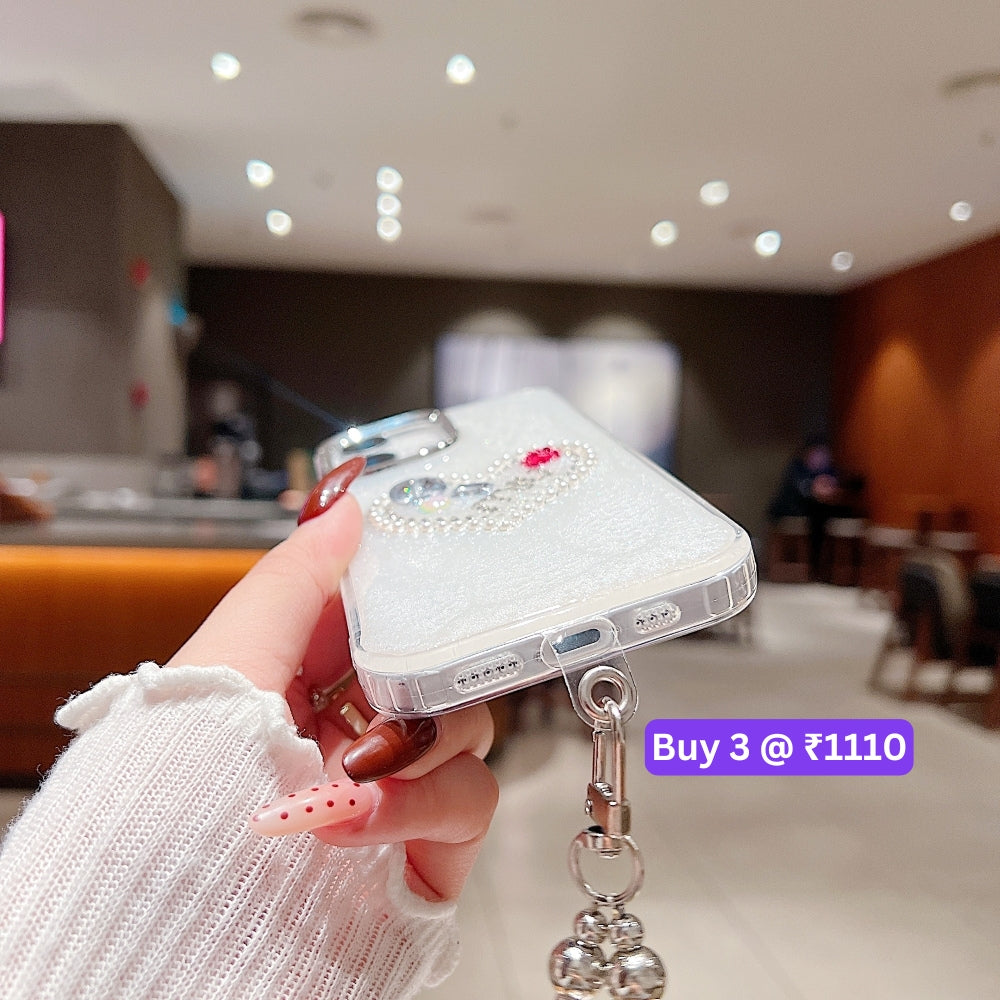 Transparent Rubber Gel TPU (Soft) Phone Case with Bracelet - iPhone 15