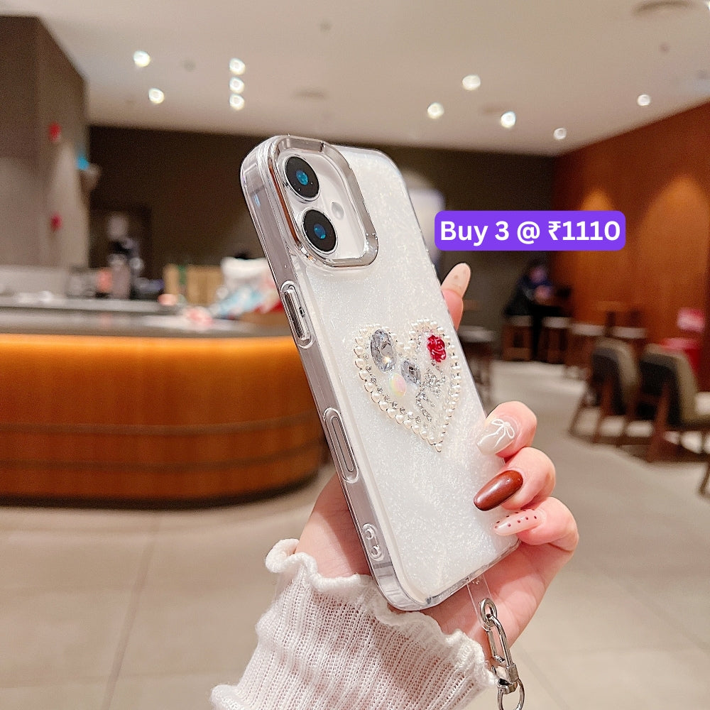 Transparent Rubber Gel TPU (Soft) Phone Case with Bracelet - iPhone 15