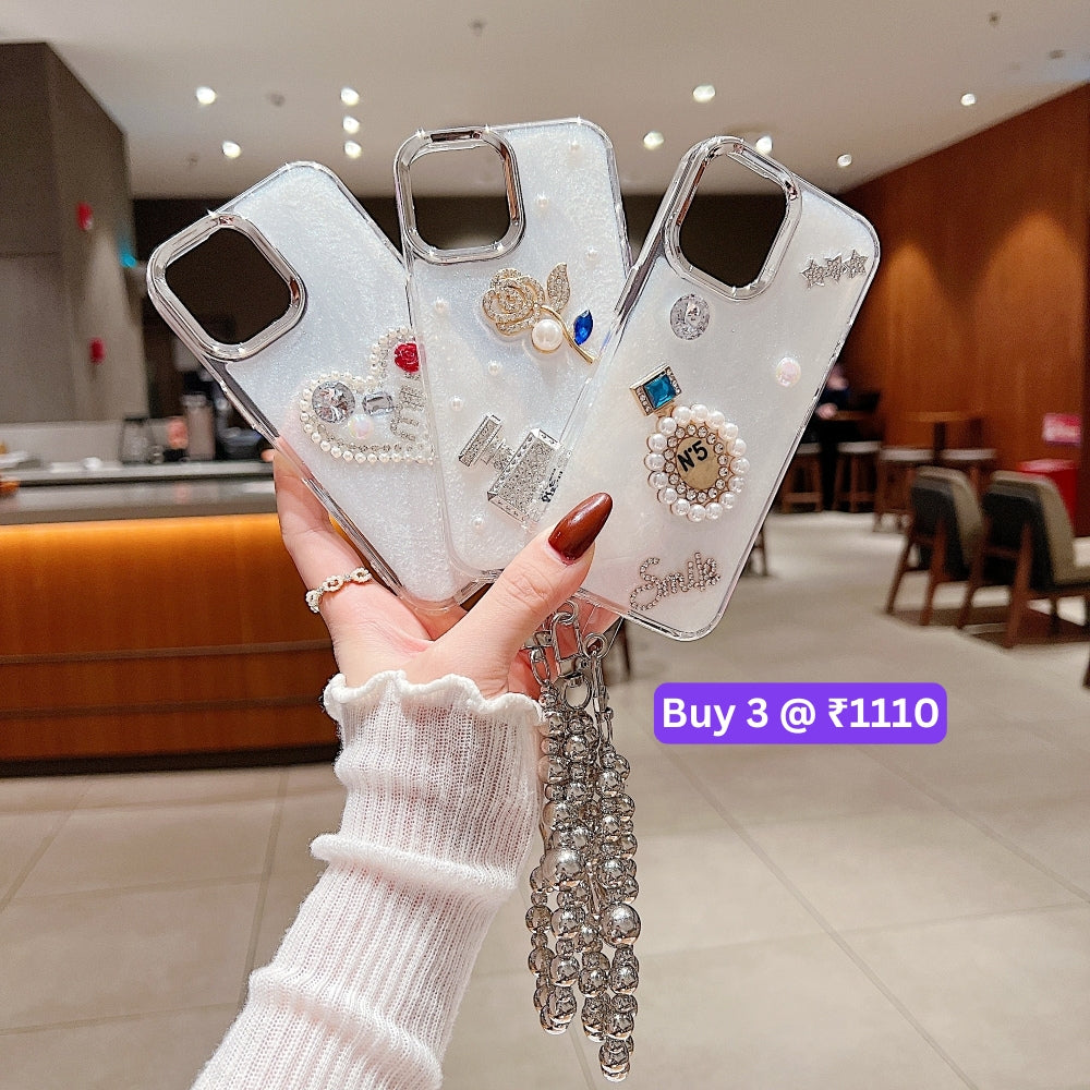 Transparent Rubber Gel TPU (Soft) Phone Case with Bracelet - iPhone 15