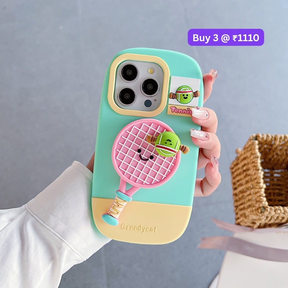 Unique Tennis Silicone Soft Phone Case | Mobile Cover - iPhone 15 Pro Max