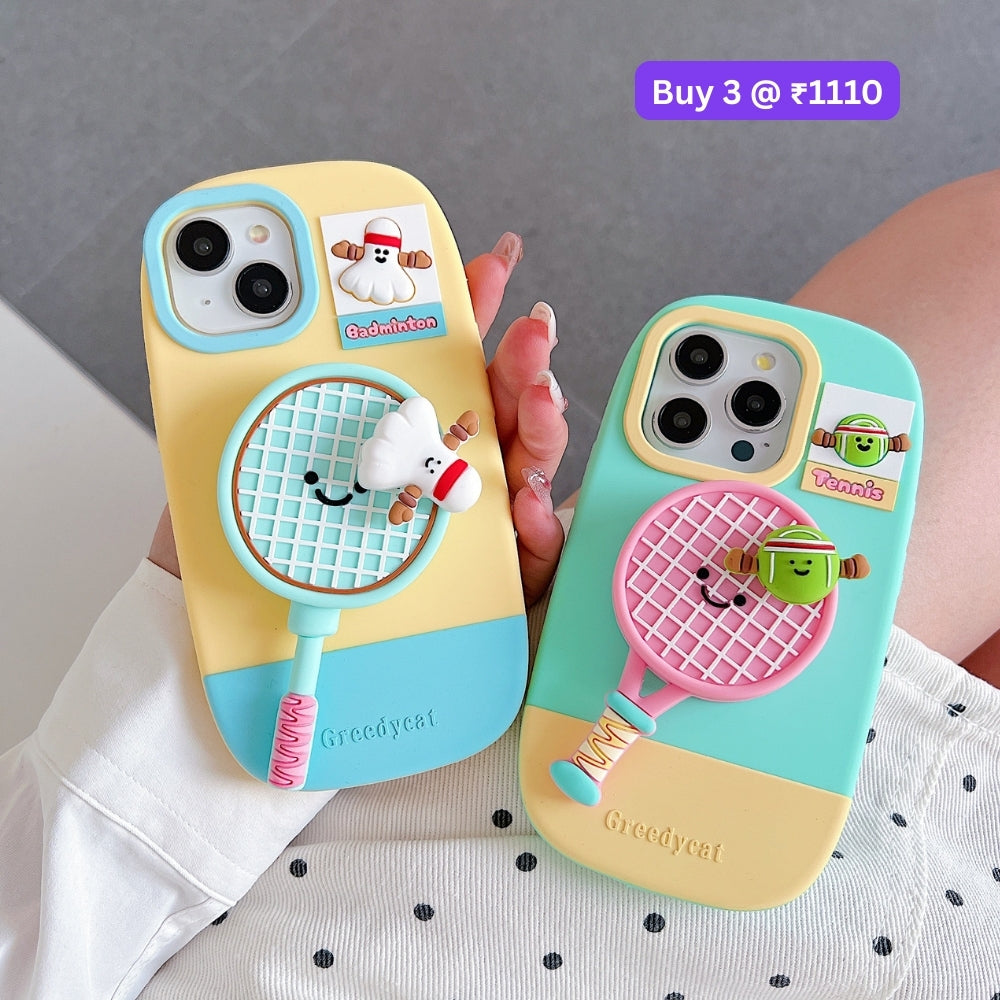 Unique Tennis Silicone Soft Phone Case | Mobile Cover - iPhone 15 Pro Max