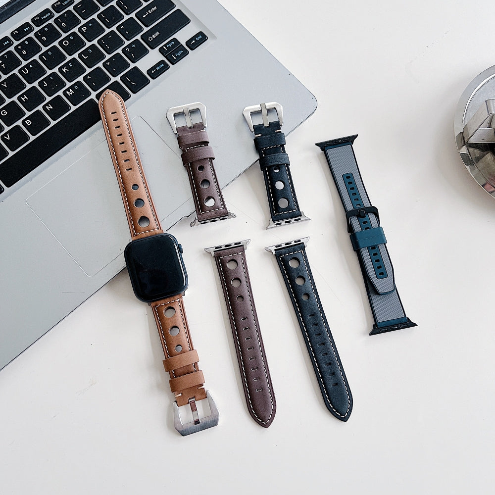 Vintage PU Leather Watch Band | Watch Strap for iWatch Series 9/8/7/6/5/4/3/2/1/Ultra 2/Ultra SE/SE 2