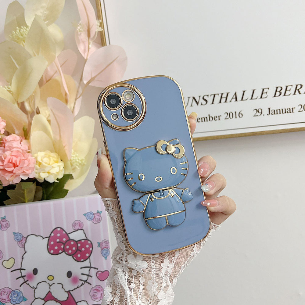 Rotated Kitty Mirror Stand Luxury Electroplated Cover – iPhone 11