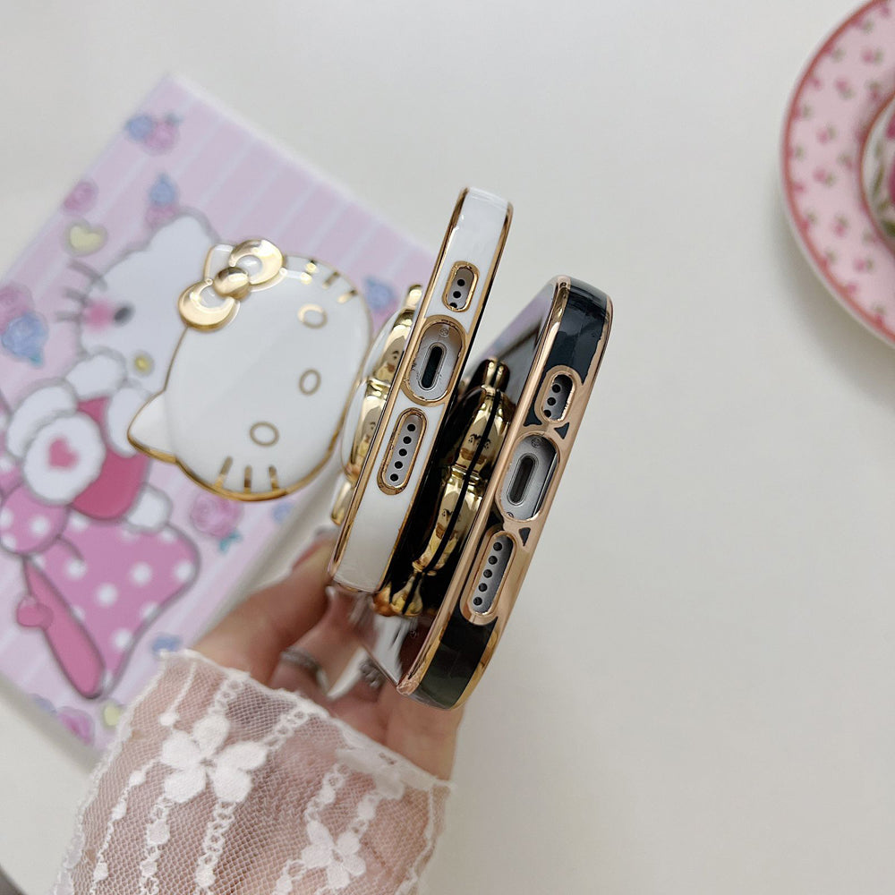 Rotated Kitty Mirror Stand Luxury Electroplated Cover – iPhone 11 Pro