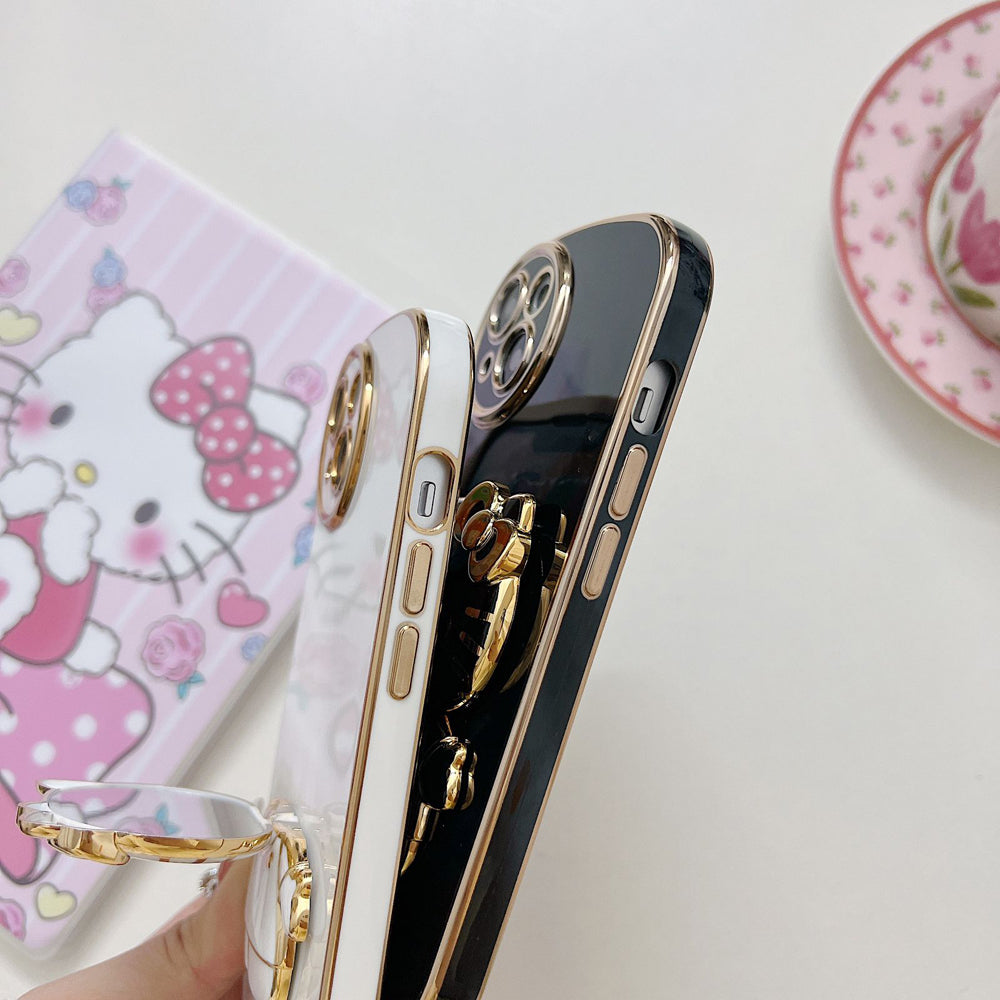 Rotated Kitty Mirror Stand Luxury Electroplated Cover – iPhone 11 Pro Max