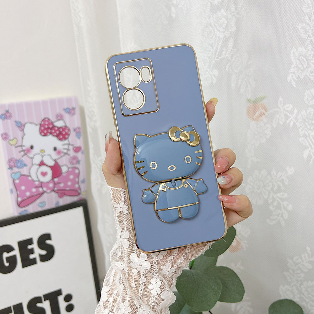 Rotated Kitty Mirror Stand Luxury Electroplated Cover – Samsung A31