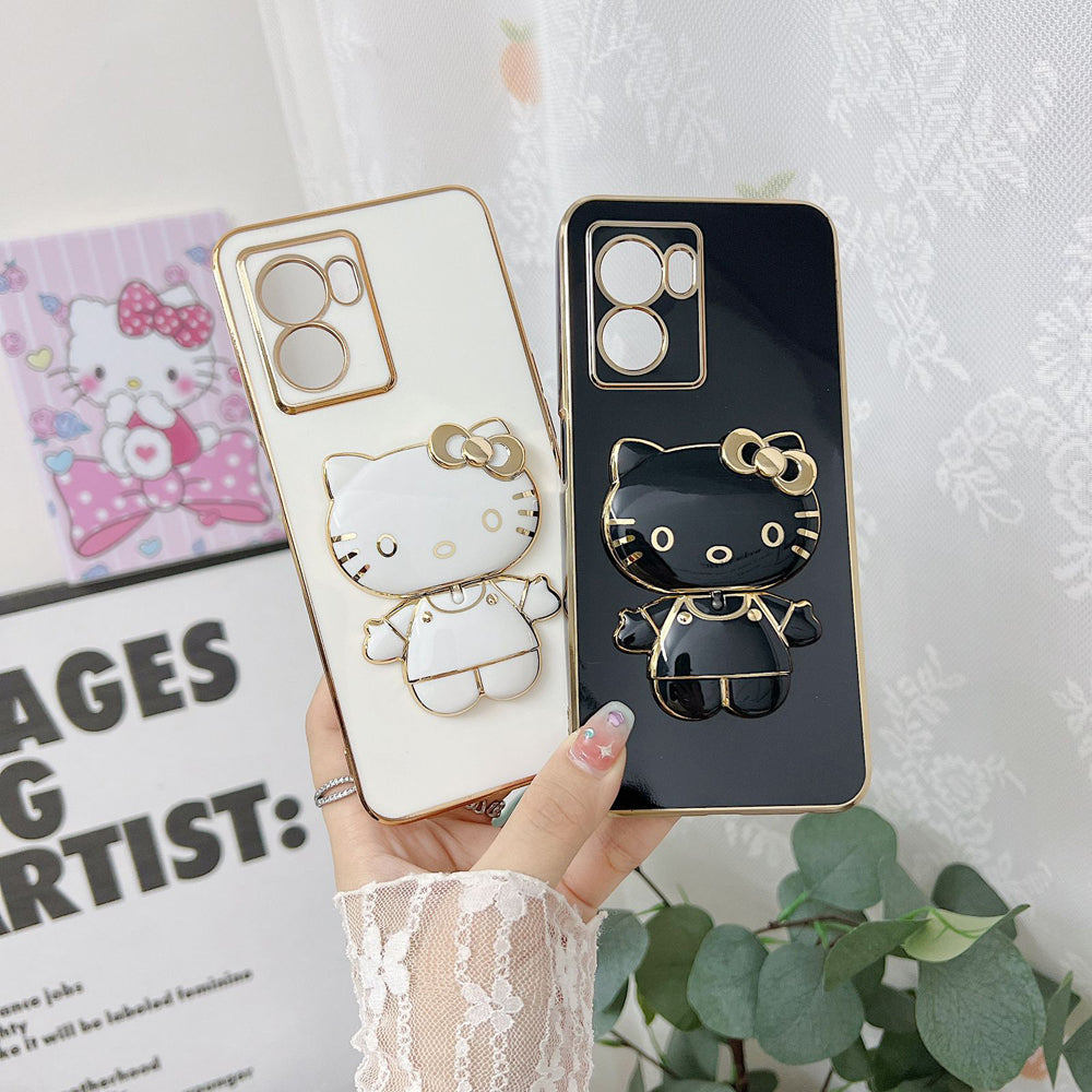 Rotated Kitty Mirror Stand Luxury Electroplated Cover – MI Note 10 Pro