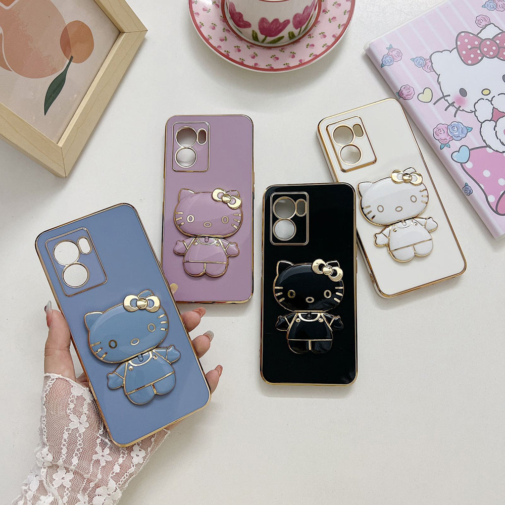 Rotated Kitty Mirror Stand Luxury Electroplated Cover – Oneplus 9R