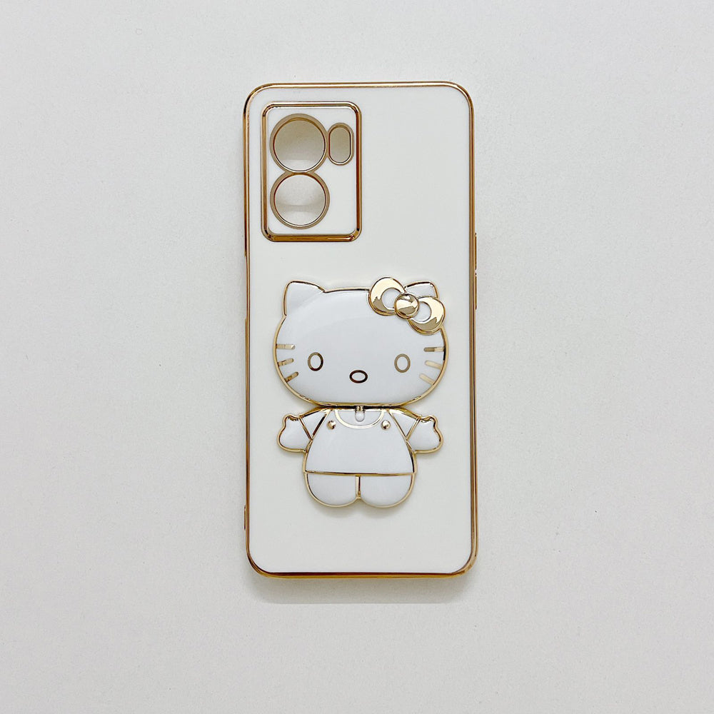 Rotated Kitty Mirror Stand Luxury Electroplated Cover – Samsung A21s