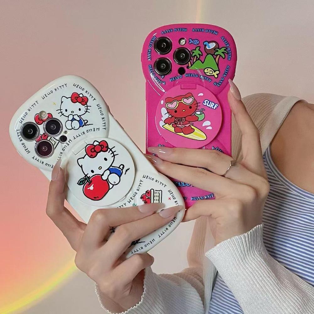 Hello Kitty TPU Case With Mirror Stand - iPhone 15 Pro