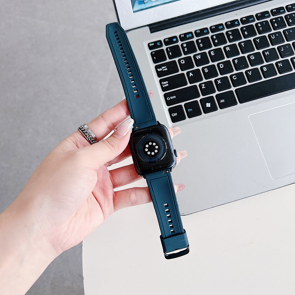 Woven Rubber Silicone Soft Watch Band | Watch Strap for iWatch Series 9/8/7/6/5/4/3/2/1/Ultra 2/Ultra SE/SE 2