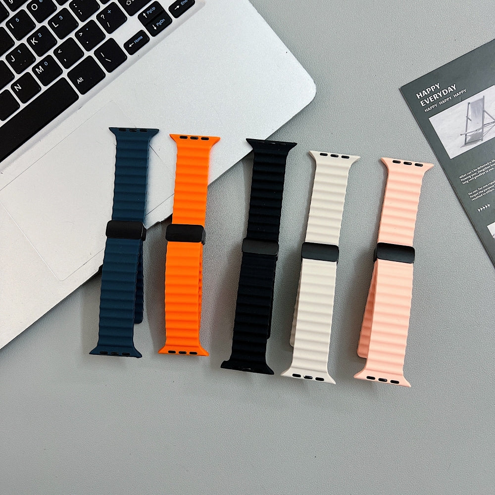 Silicone Soft Rubber Wave | Smartwatch Band for iWatch Series 9/8/7/6/5/4/3/2/1/Ultra 2/Ultra SE/SE 2